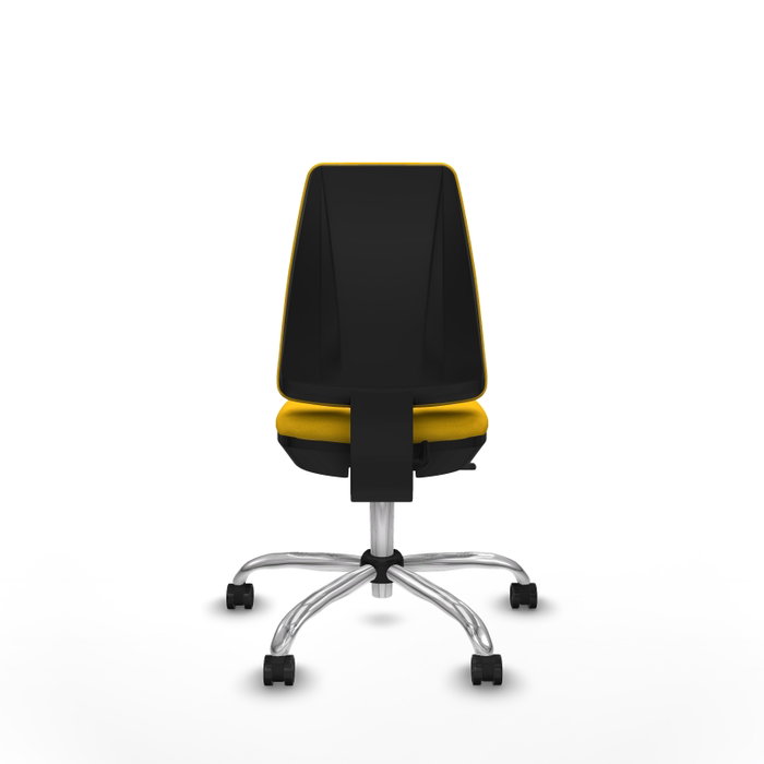 PIQUERAS Y CRESPO Silla de oficina Elche tapizada en tela amarilla con base cromada PIQUERAS Y CRESPO Silla de oficina Elche tapizada en tela amarilla con base cromada