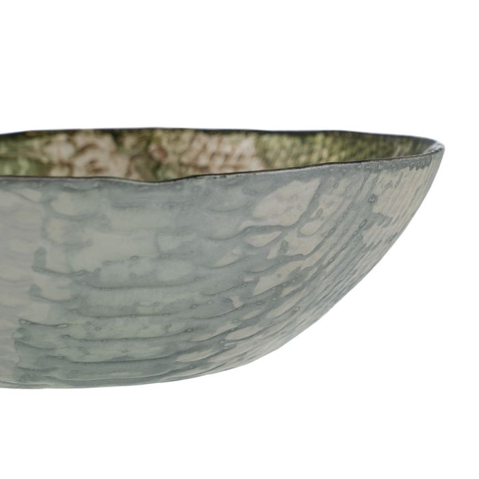 Centro Mesa Verde Oliva Cristal 20 X 20 cm (Set de 2)