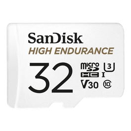 SanDisk High Endurance 32 GB microSDHC tarjeta de memoria UHS-I, Clase V30, hasta 100 MB/s, Full HD/4K, resistente, con adaptador SD