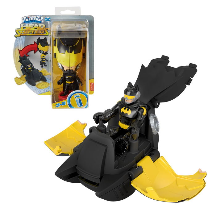 Imaginext HGX78 DC Super Friends Vehiculo Head Shifters Figura Batman Mattel
