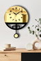 Wallity Reloj de Pared Decorativo Vlnt108Al Dorado y Negro 39x50 cm