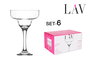 LAV Set de 6 Copas Margarita de Vidrio, 300 cc, Dimensiones: 33.8 x 22.5 x 18 cm, Colección Misket (4 Cajas)