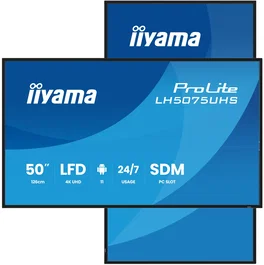 Iiyama LH5075UHS-B2AG - Pantalla de señalización digital LCD de 49.5" (125.7 cm) 4K UHD - Android 11 - 500 cd/m² - WiFi - 3x HDMI, DP, USB - Funcionamiento 24/7 - Negro