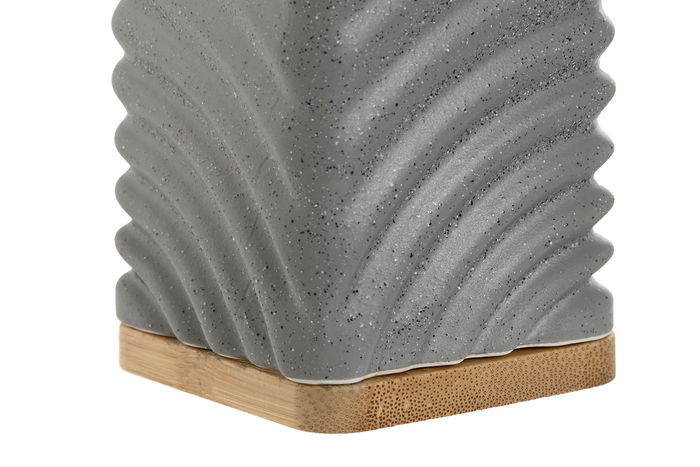 DKD Home Decor Vaso Basicos Crema Gris Dolomita Bambu 7x12x7 cm (2 Unidades) Lavavajillas