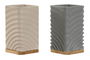 DKD Home Decor Vaso Basicos Crema Gris Dolomita Bambu 7x12x7 cm (2 Unidades) Lavavajillas