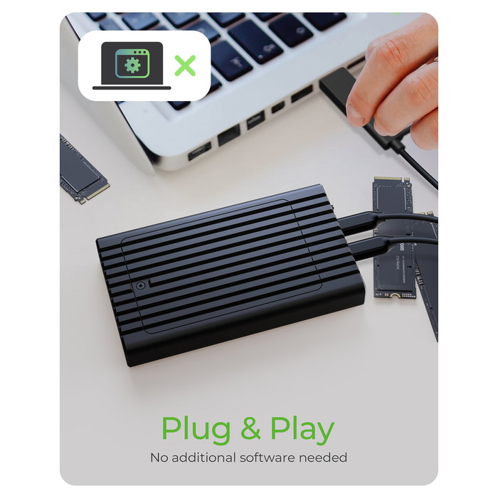 ICY BOX IB-2817MCL-C31 Caja Externa USB-C 3.2 para 2x M.2 NVMe SSD con Función de Clonación