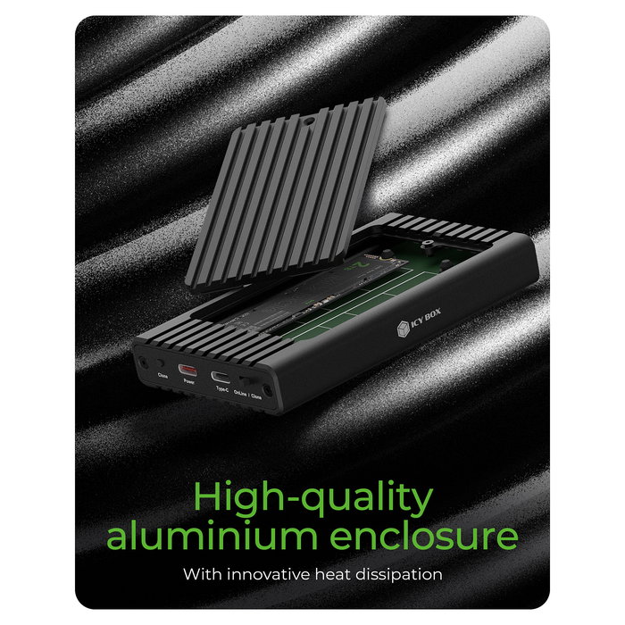 ICY BOX IB-2817MCL-C31 Caja Externa USB-C 3.2 para 2x M.2 NVMe SSD con Función de Clonación