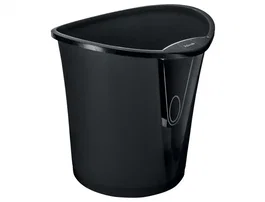 Esselte Papelera Basko de Plástico 15 Litros, Color Negro