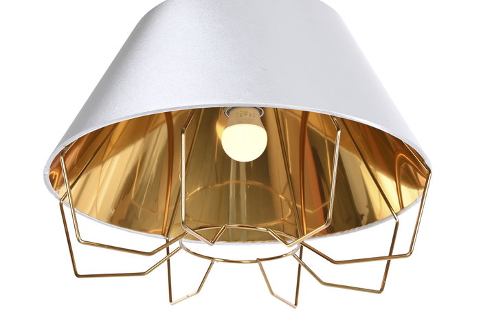 DKD Home Decor Lámpara de Techo Moderna Metal Dorado y Blanco 38 x 38 x 32 cm DKD Home Decor Lámpara de Techo Moderna Metal Dorado y Blanco 38 x 38 x 32 cm