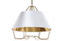 DKD Home Decor Lámpara de Techo Moderna Metal Dorado y Blanco 38 x 38 x 32 cm