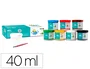 Liderpapel Tempera Escolar 40 ml Caja de 7 Colores Surtidos Incluye Pincel para Manualidades y Pintura desde 3 Años
