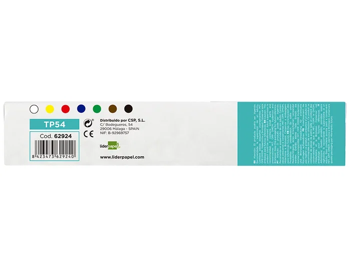 Liderpapel Tempera Escolar 40 ml Caja de 7 Colores Surtidos Incluye Pincel para Manualidades y Pintura desde 3 Años