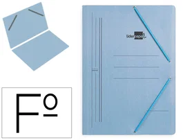 Liderpapel Carpeta de Cartón Pintado Azul Sencilla Folio