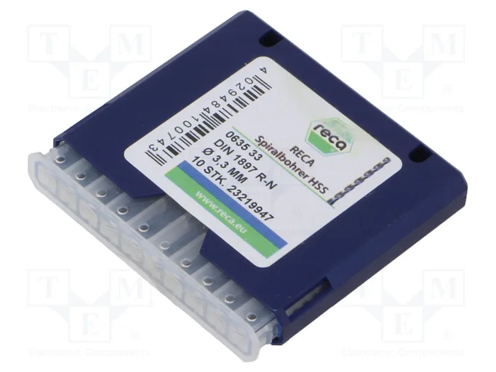 RECA Broca para metal de acero rápido HSS de 3,3 mm x 49 mm