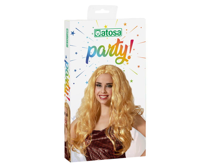 C/P. Peluca Larga Fantasia Ondulada Castaño