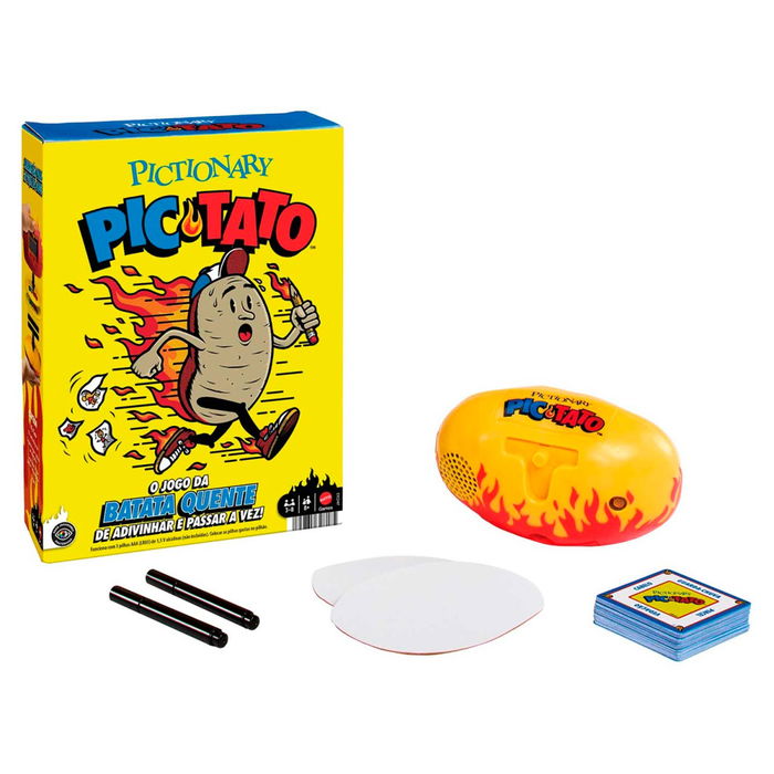 Mattel Games Pictionary Pic-Tato Juego de Mesa Infantil Dibujar Adivinar Pasar Rápido Portugués JHC63