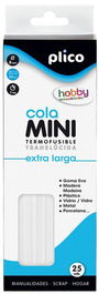 Cola Termofusible En Barra Plico Mini Xl Ø 8Mm Traslucida Blister De 25