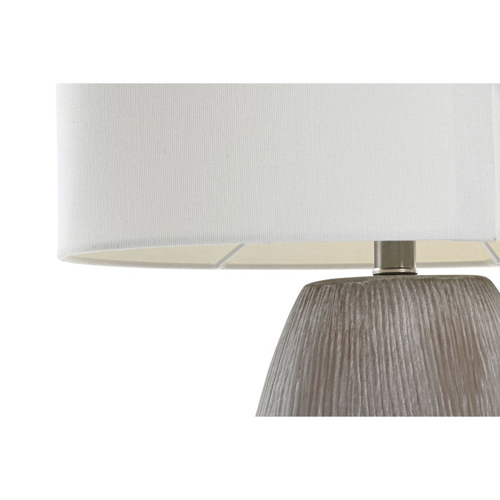 DKD Home Decor Lámpara de Sobremesa de Cerámica y Algodón Beige