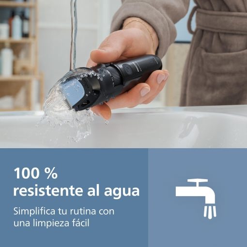 PHILIPS - Barbero Eléctrico para Uso en Seco y Mojado con Peines Largo y Corto