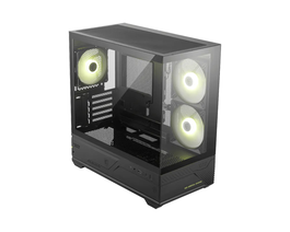MSI MAG PANO M110R Carcasa PC Gaming Mini-Tower Micro-ATX, Negro, con 4 Ventiladores 120mm ARGB, Soporte Tarjeta Gráfica 41cm, Panel Lateral de Cristal Templado