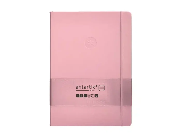 Antartik Cuaderno A4 Tapa Dura Hojas Rayadas Rosa Pastel 100 Hojas 80gr FSC