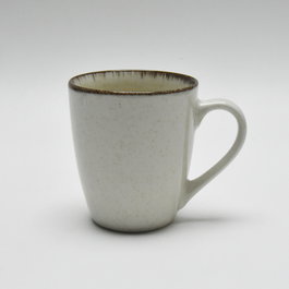 DKD Home Decor Taza de Gres Esmaltado Beige 360ml