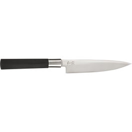 Kai KAI Wasabi Black 6715U Cuchillo Multiusos 15 cm de Acero Inoxidable en Negro/Plata de longitud total 27,5 cm