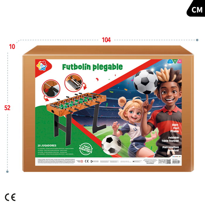 CB Games Futbolín de madera plegable con patas 101x51x70 cm