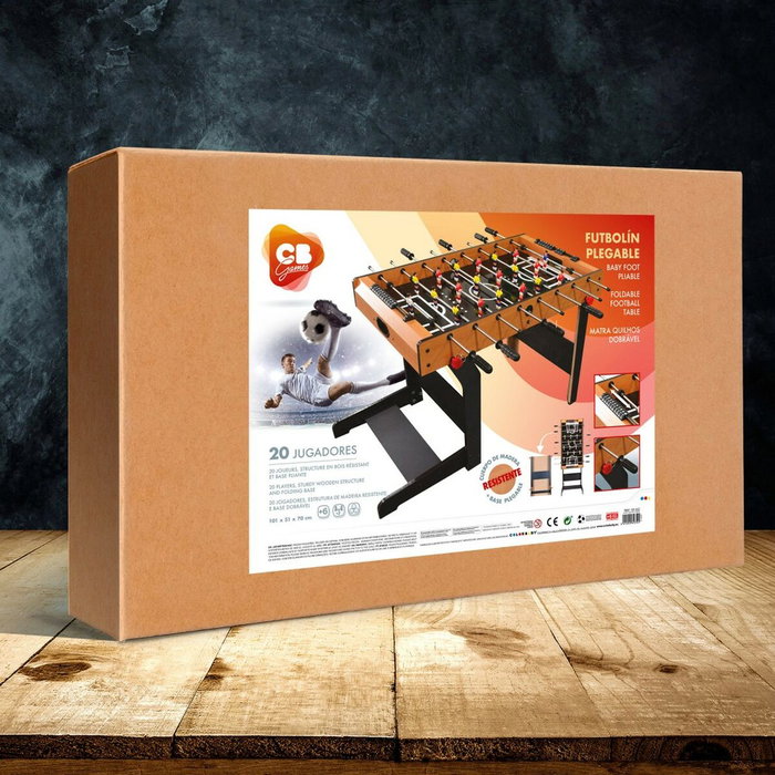 CB Games Futbolín de madera plegable con patas 101x51x70 cm