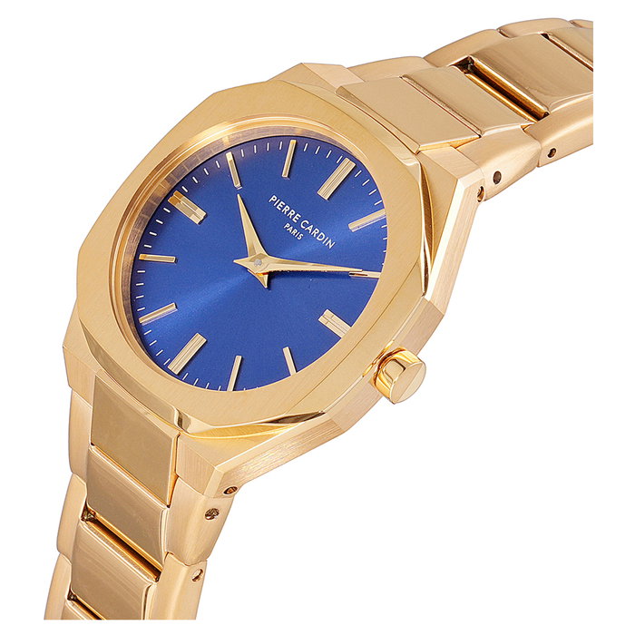 Pierre Cardin CF.1008.MG.2 Reloj para mujer en acero inoxidable dorado con esfera azul