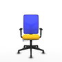 PIQUERAS Y CRESPO Silla de oficina Motilla Sincro/Traslack Amarillo y Azul