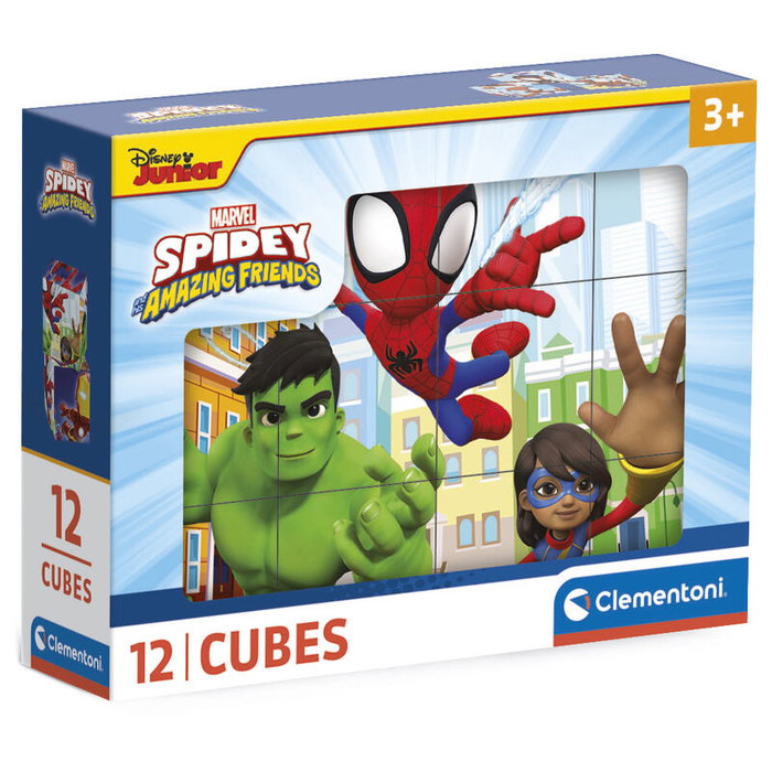 Clementoni Puzzle de 12 Cubos Spidey And His Amazing Friends Marvel