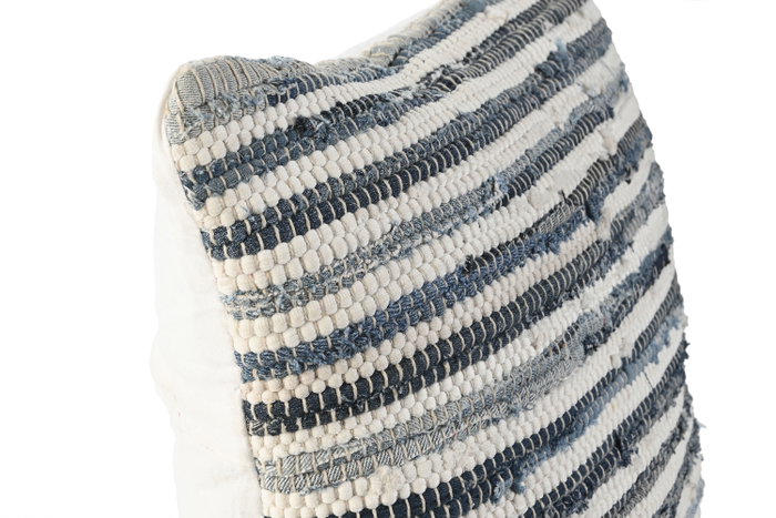 DKD Home Decor Cojín Algodón Chindi Azul y Blanco
