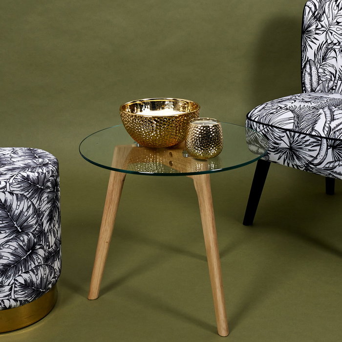 Home Deco Factory Vela Martilleada Dorada Lounge perfumada almizcle 9 cm