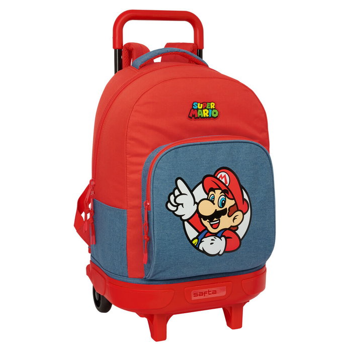 Safta Mochila con Ruedas Super Mario Compact Extraíble 33x45x22cm
