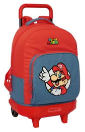 Safta Mochila Grande Con Ruedas Compact Extraible 33x45x22cm - Para Viajes y Escuela