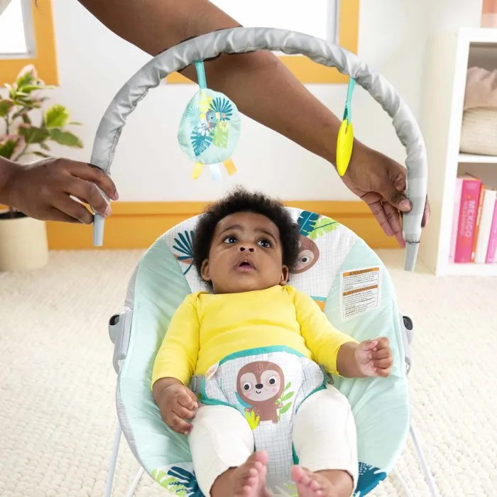 Bright Starts Hamaca Vibratoria para Bebés Wild Wonders - BRI17586 - Con Arco de Juguete Extraíble y Arnés de 3 Puntos Bright Starts Hamaca Vibratoria para Bebés Wild Wonders - BRI17586 - Con Arco de Juguete Extraíble y Arnés de 3 Puntos