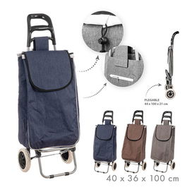 Kozina Carro de la compra plegable impermeable con bolsillo trasero y 2 ruedas, colores surtidos