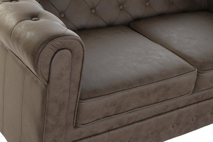 DKD Home Decor Sofá de Poliéster y Madera Marrón Oscuro DKD Home Decor Sofá de Poliéster y Madera Marrón Oscuro