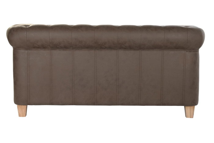 DKD Home Decor Sofá de Poliéster y Madera Marrón Oscuro DKD Home Decor Sofá de Poliéster y Madera Marrón Oscuro