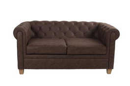 DKD Home Decor Sofá de Poliéster y Madera Marrón Oscuro