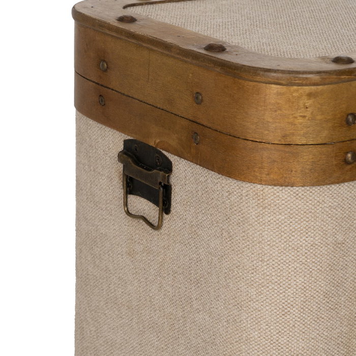 S/2 Baúl Beige Madera / Tejido 40 X 30 X 45 cm S/2 Baúl Beige Madera / Tejido 40 X 30 X 45 cm
