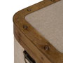 S/2 Baúl Beige Madera / Tejido 40 X 30 X 45 cm