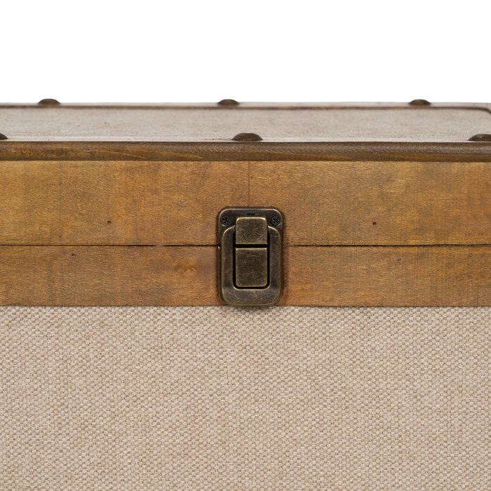 S/2 Baúl Beige Madera / Tejido 40 X 30 X 45 cm S/2 Baúl Beige Madera / Tejido 40 X 30 X 45 cm