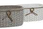 DKD Home Decor Set de 2 Maceteros de Cemento con Panel Abeja
