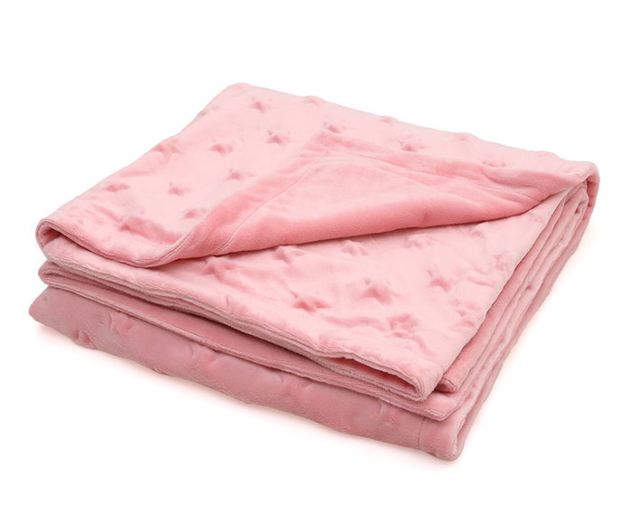 KioKids Manta para Bebés Rosa con Estrellas en Relieve