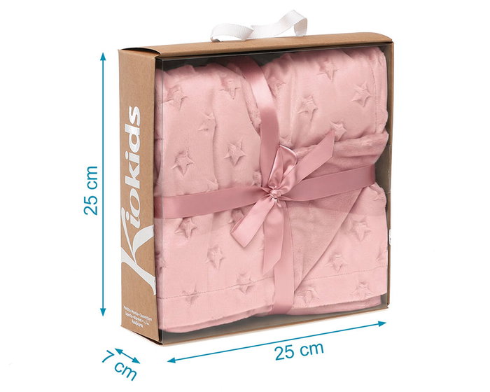 KioKids Manta para Bebés Rosa con Estrellas en Relieve