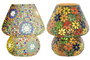 DKD Home Decor Lámpara de sobremesa de cristal Flores 18x18x23 cm