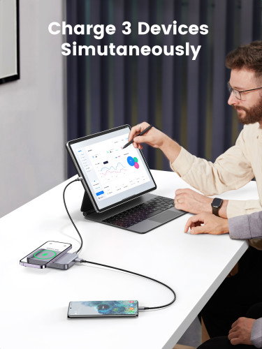 UGREEN 15086 Mini Powerbank 10000mAh Wireless 20W with MagSafe Gris