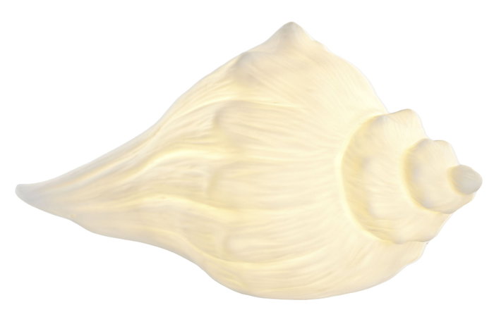 DKD Home Decor Decoración Luminosa Porcelana Caracola Blanco